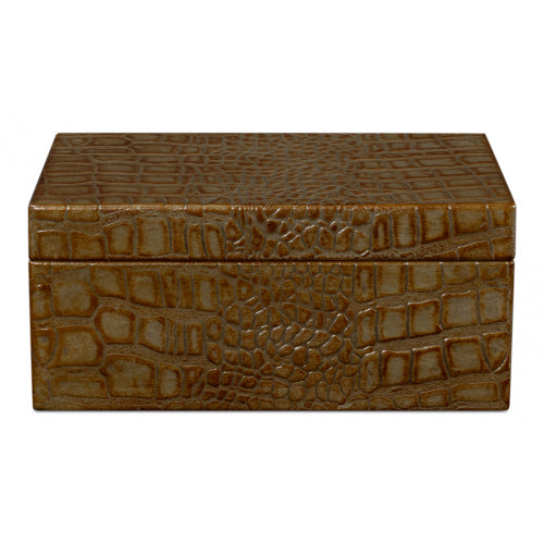 Candece Leather Box Antique Green Set Of 3