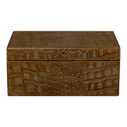 Candece Leather Box Antique Green Set Of 3