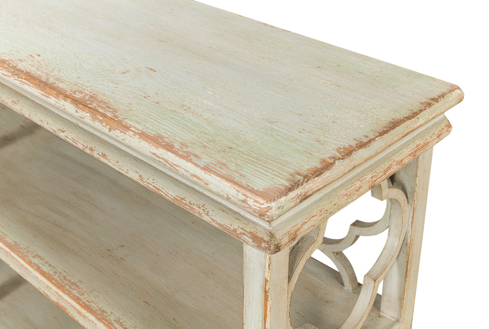 Quatrefoil Bookshelf Console Table
