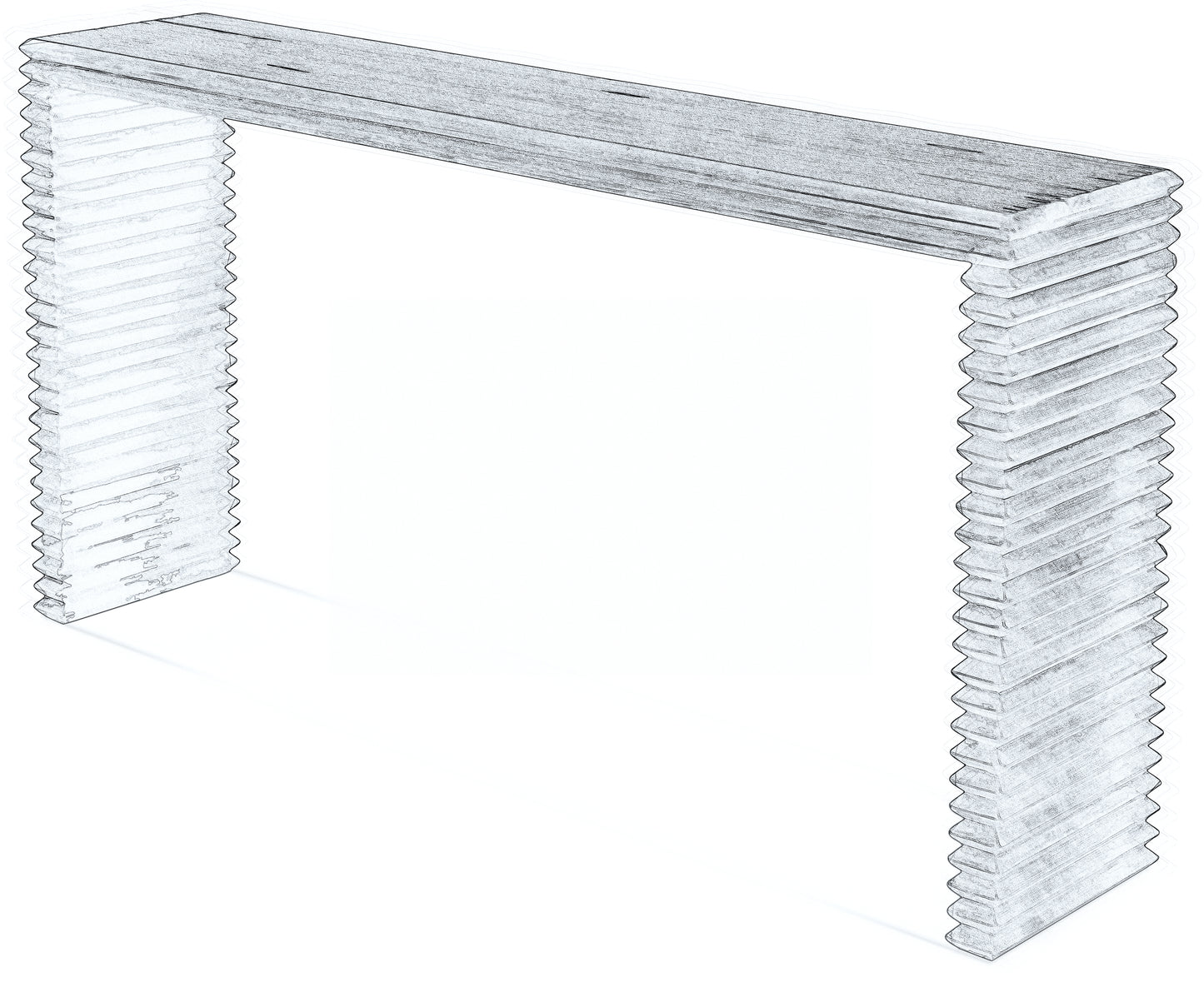 STACKED CONSOLE TABLE, BROWN