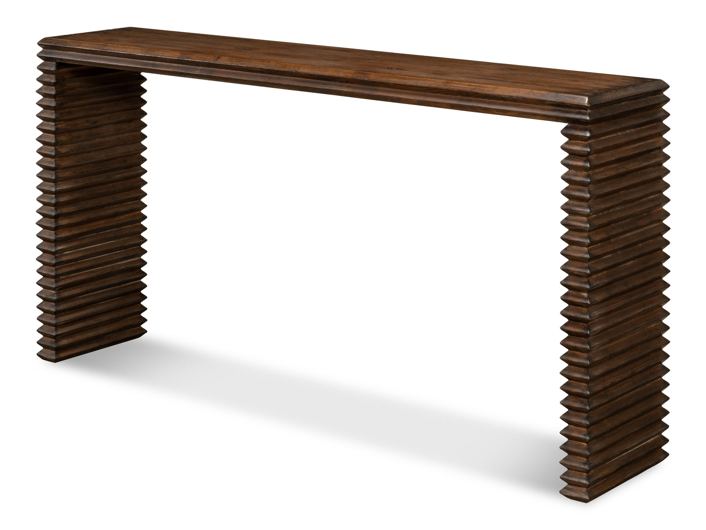 STACKED CONSOLE TABLE, BROWN