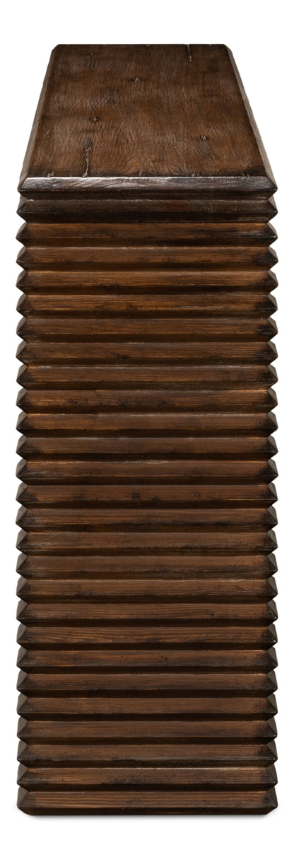 STACKED CONSOLE TABLE, BROWN