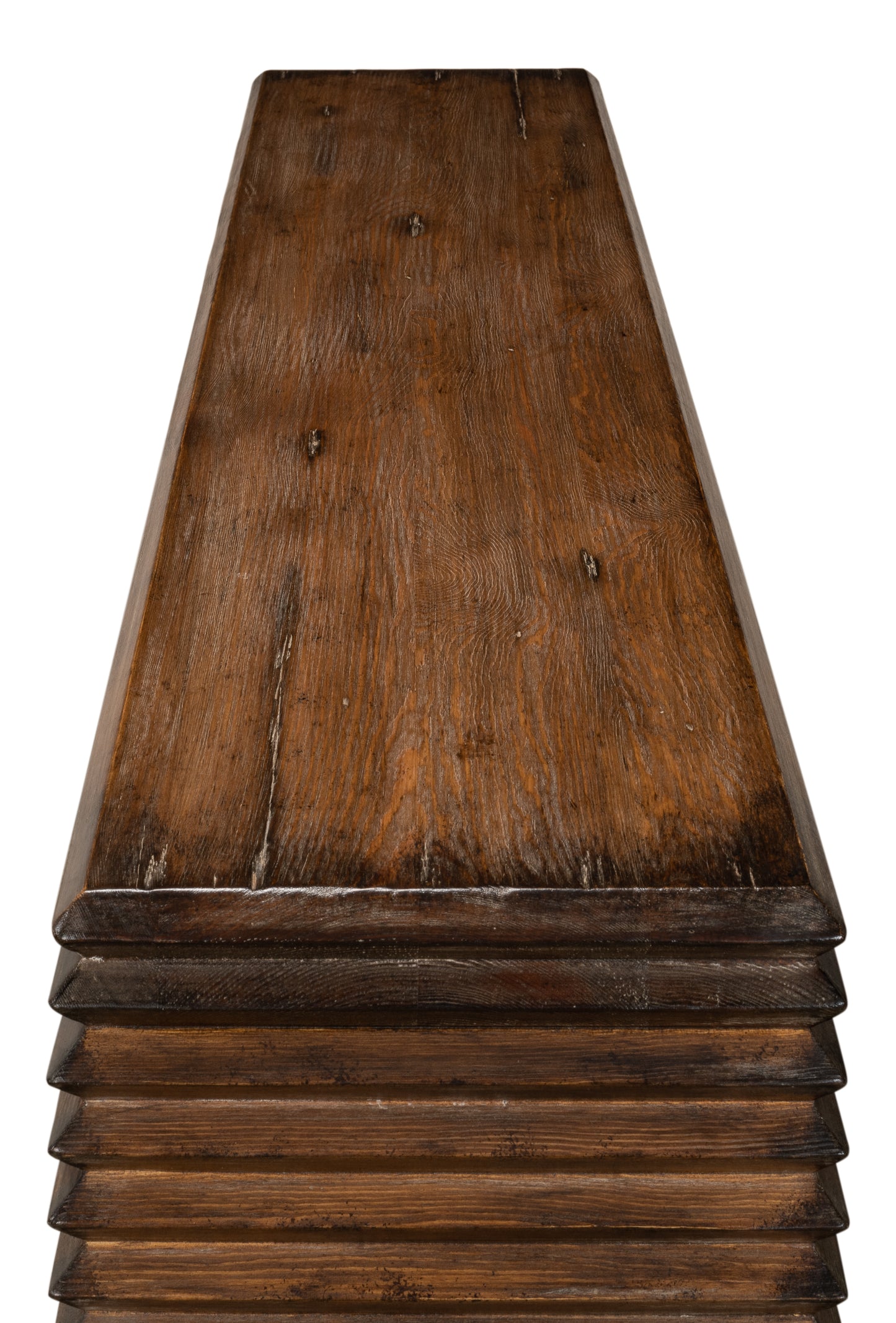 STACKED CONSOLE TABLE, BROWN