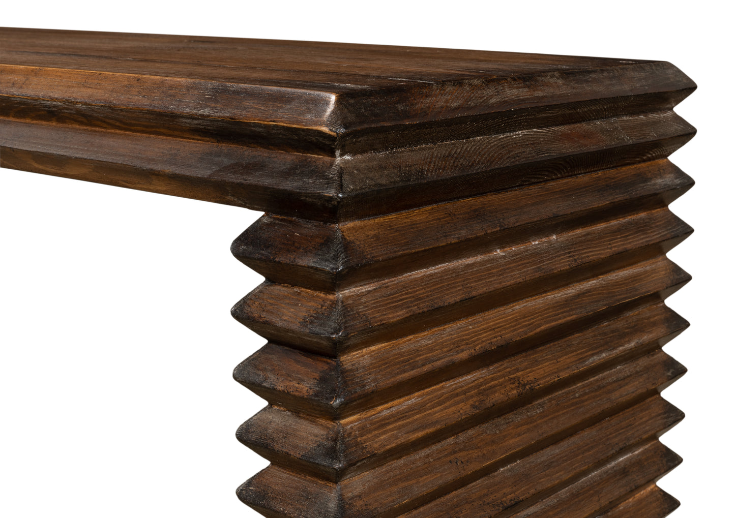 STACKED CONSOLE TABLE, BROWN