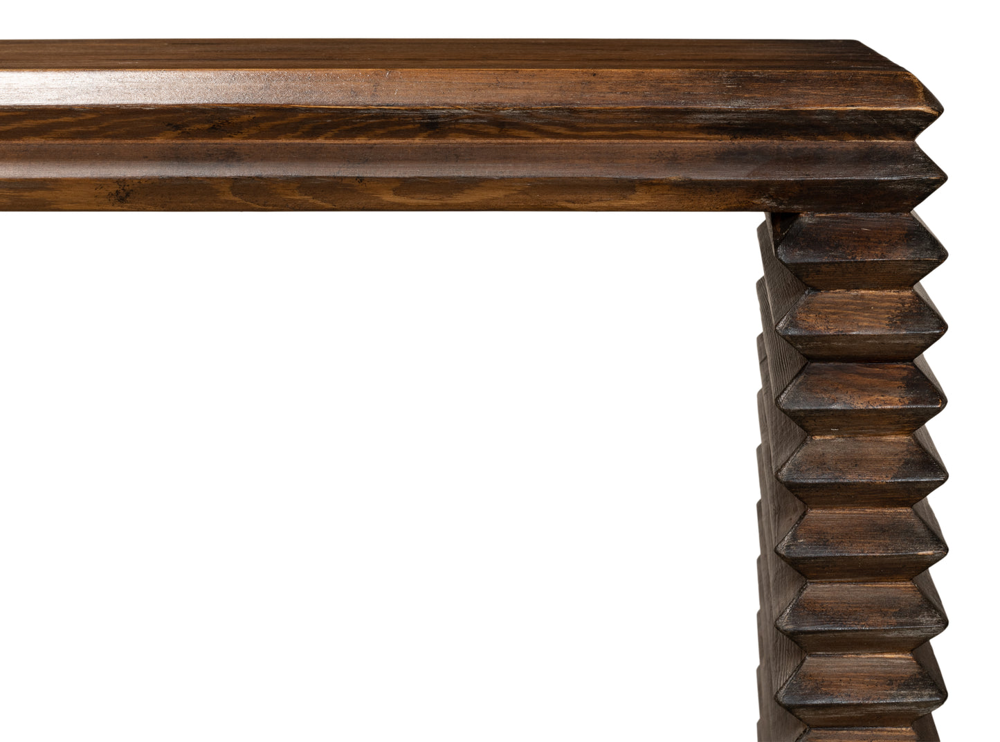 STACKED CONSOLE TABLE, BROWN