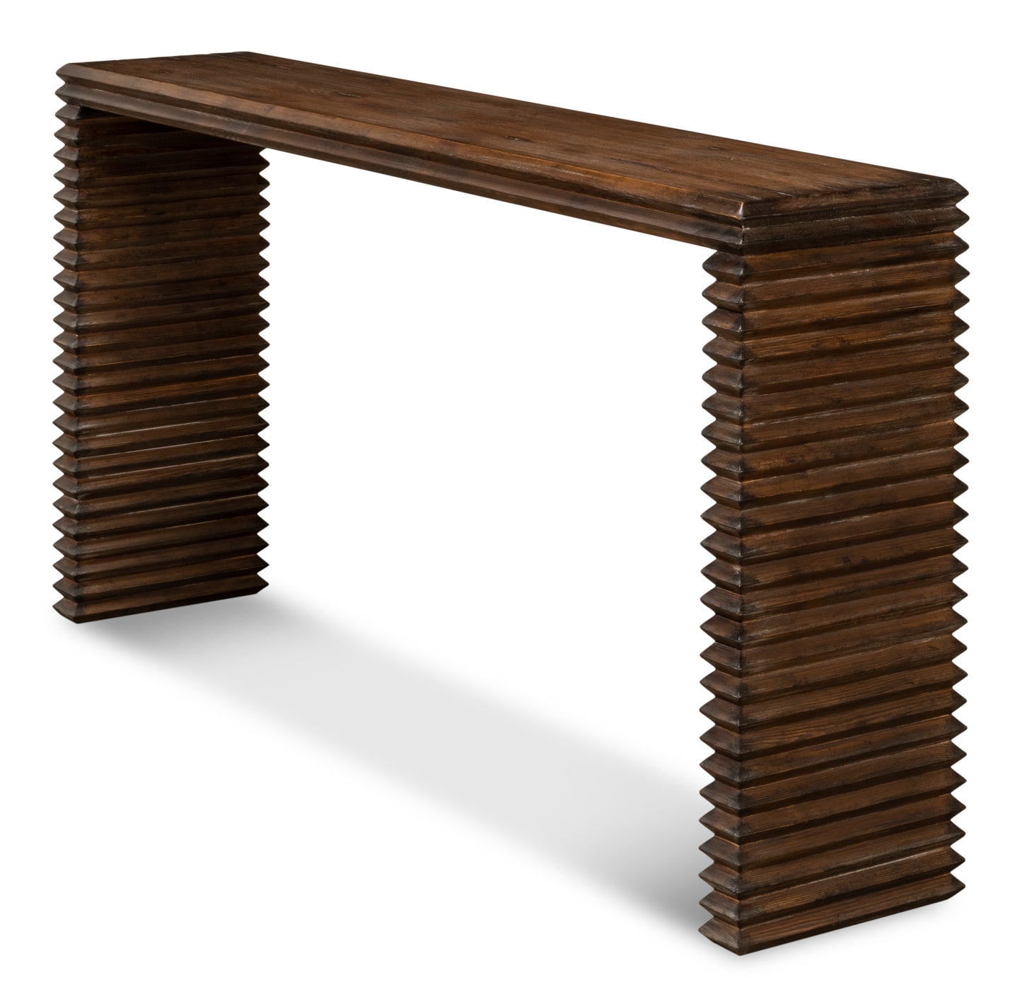 STACKED CONSOLE TABLE, BROWN