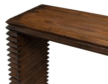 STACKED CONSOLE TABLE, BROWN
