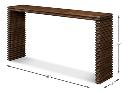 STACKED CONSOLE TABLE, BROWN