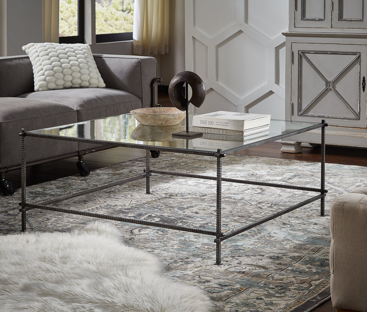 SERRATED EDGE IRON COFFEE TABLE