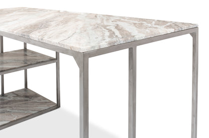 Open Desk With Shelves Marble Top