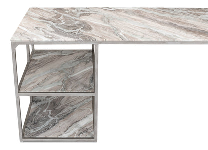 Open Desk With Shelves Marble Top