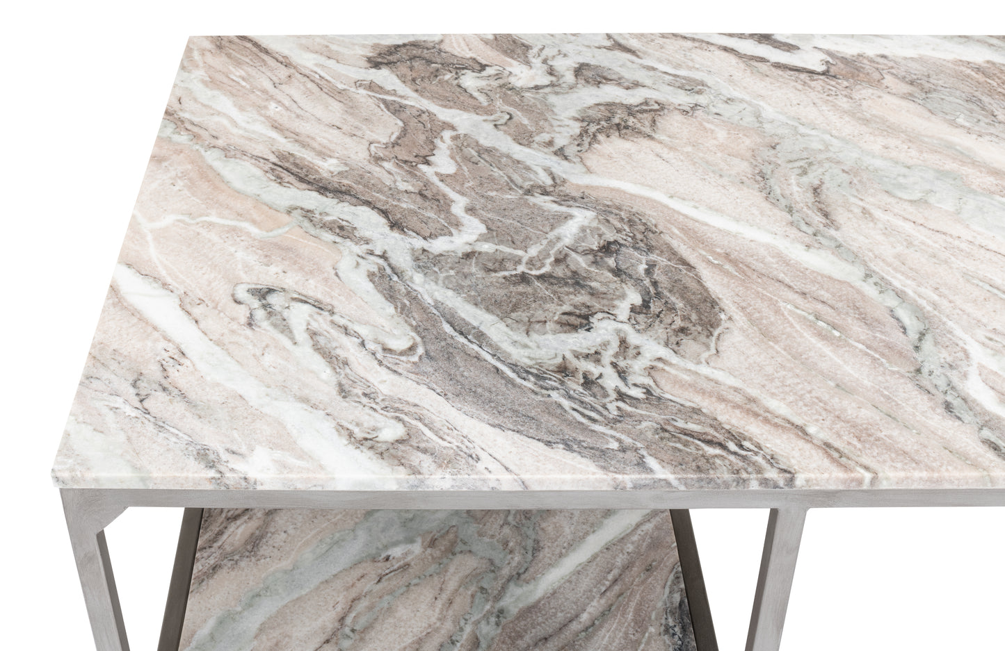 Open Desk With Shelves Marble Top