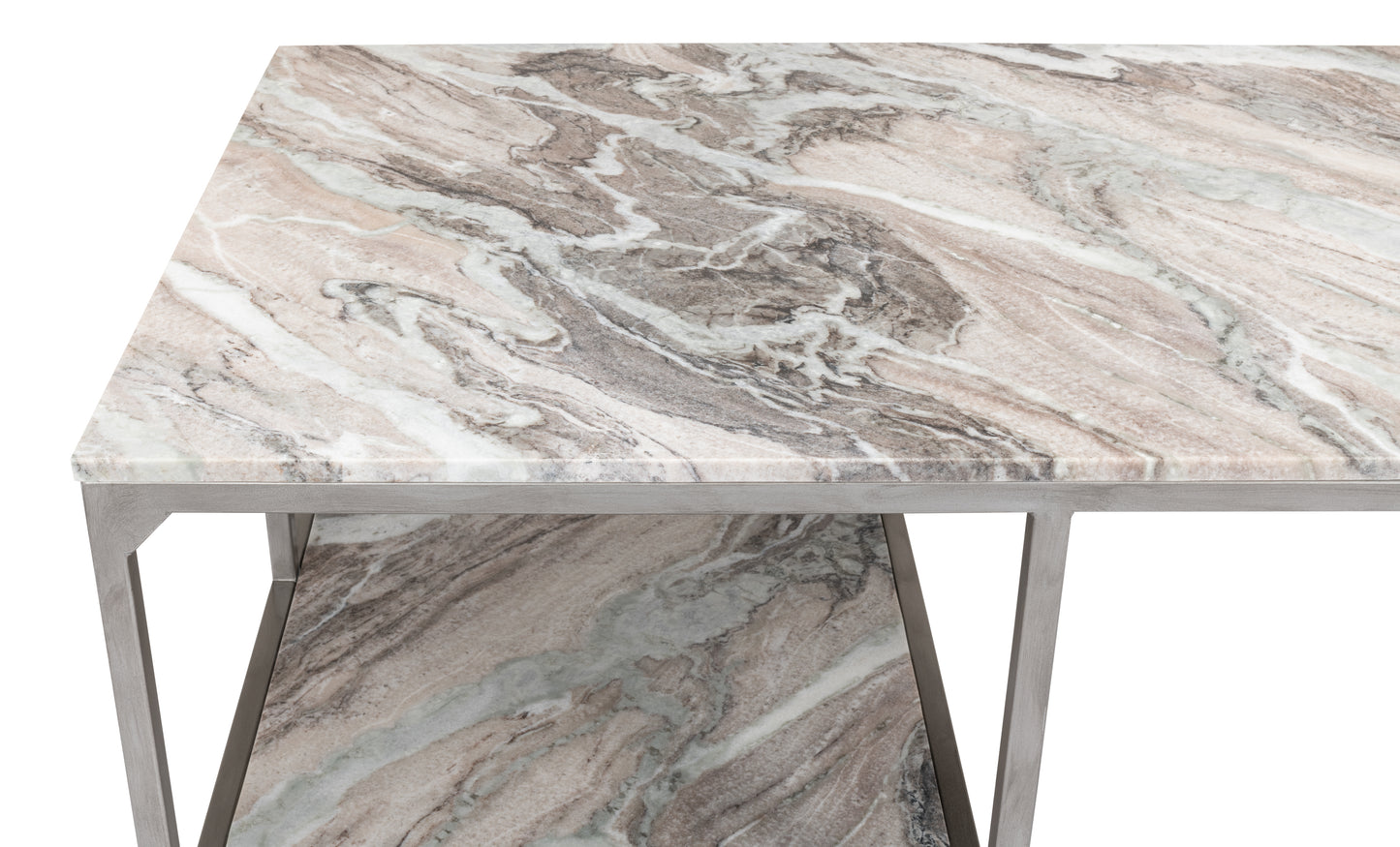 Open Desk With Shelves Marble Top