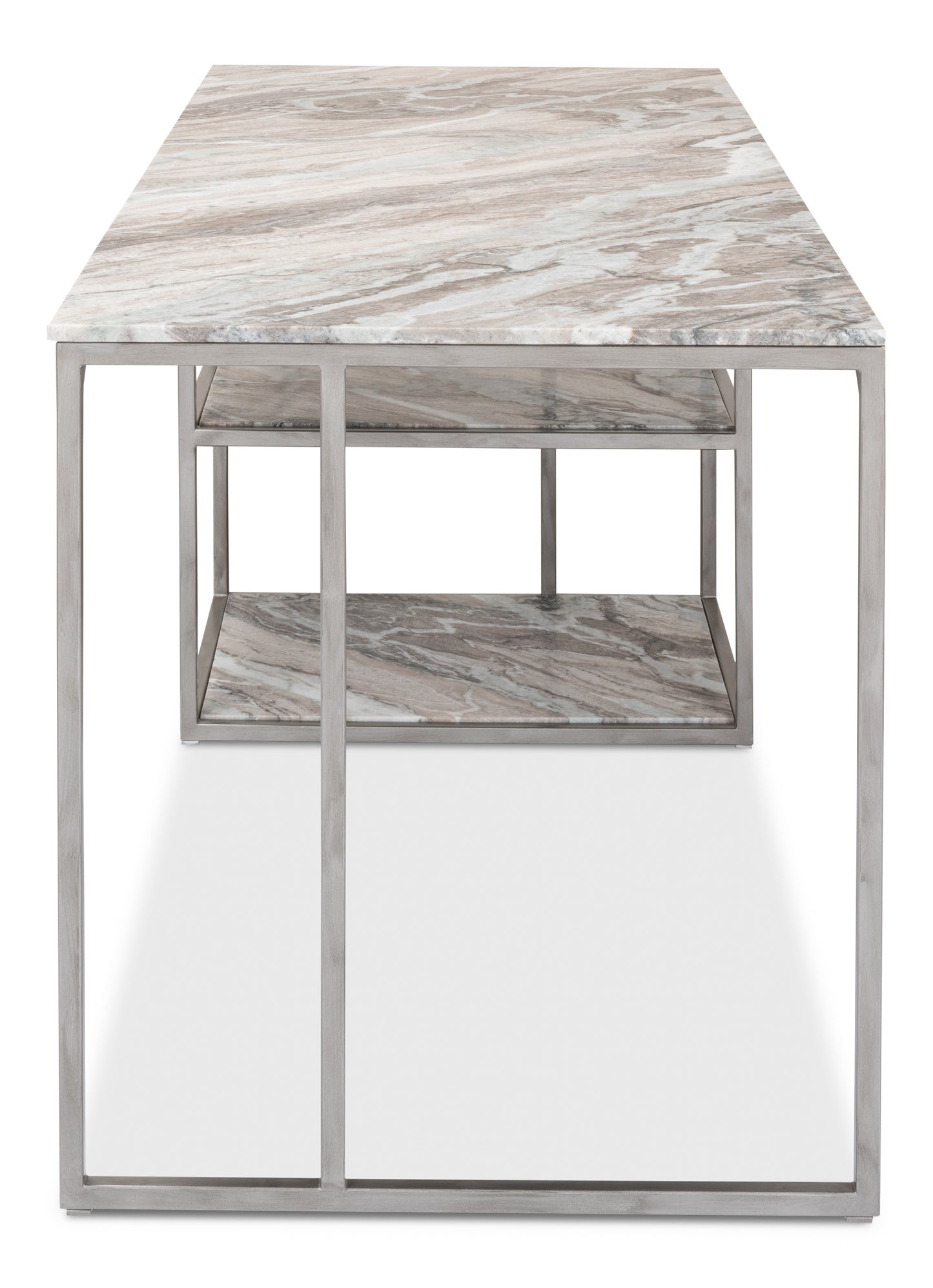 Open Desk With Shelves Marble Top