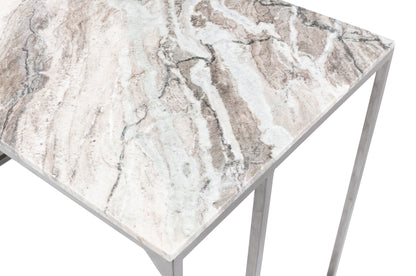 Open Desk With Shelves Marble Top