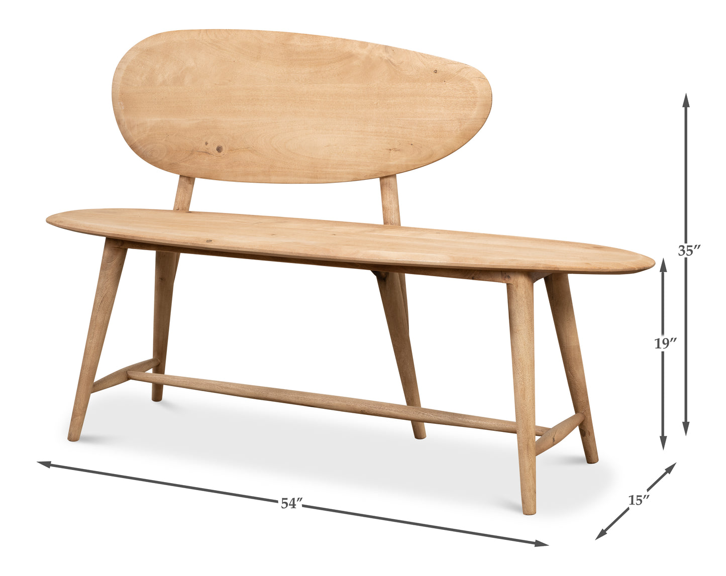 PEBBLE BENCH (1 BACK) LIONSKIN FINISH