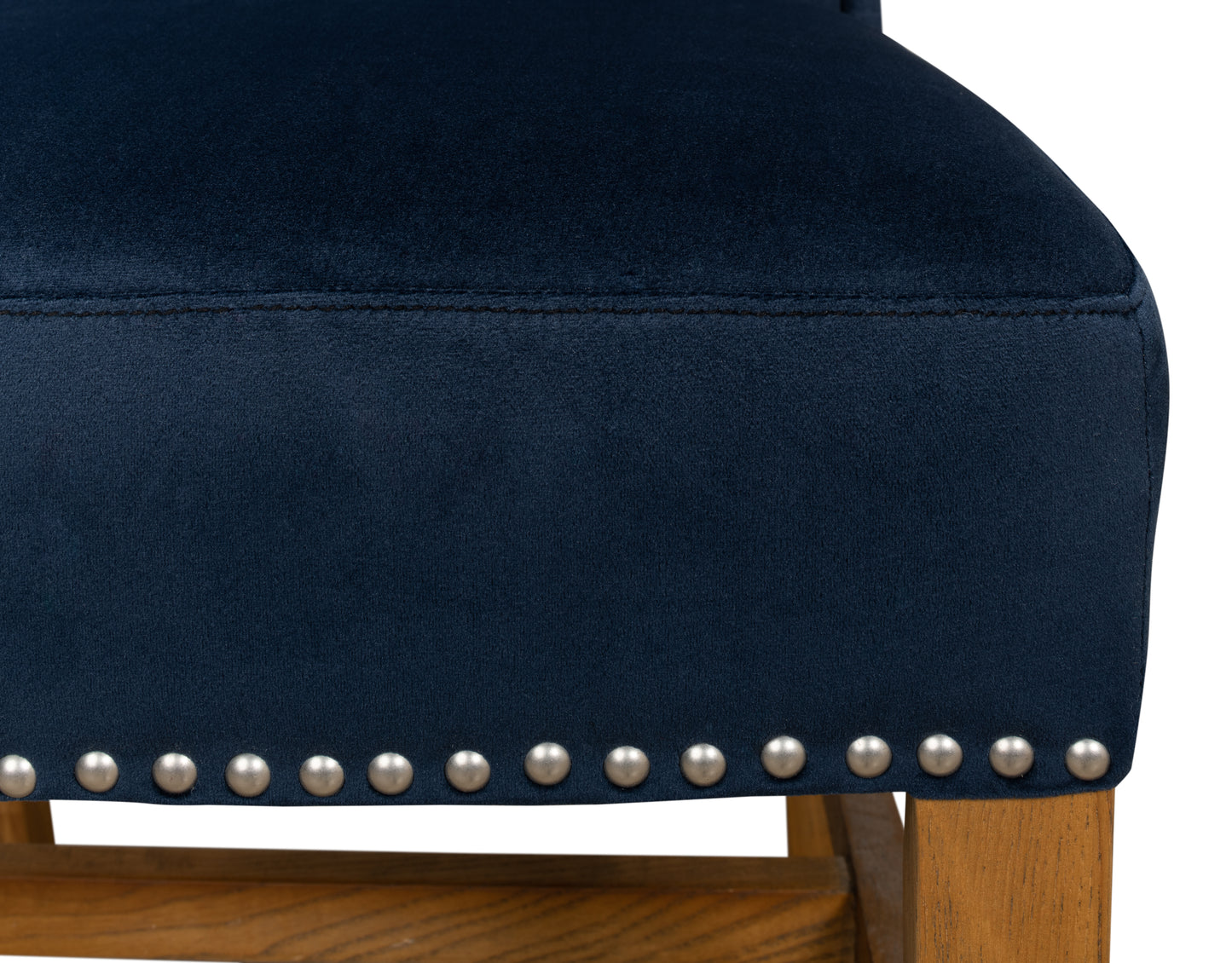 High Back Dining Chair, Blue Velvet