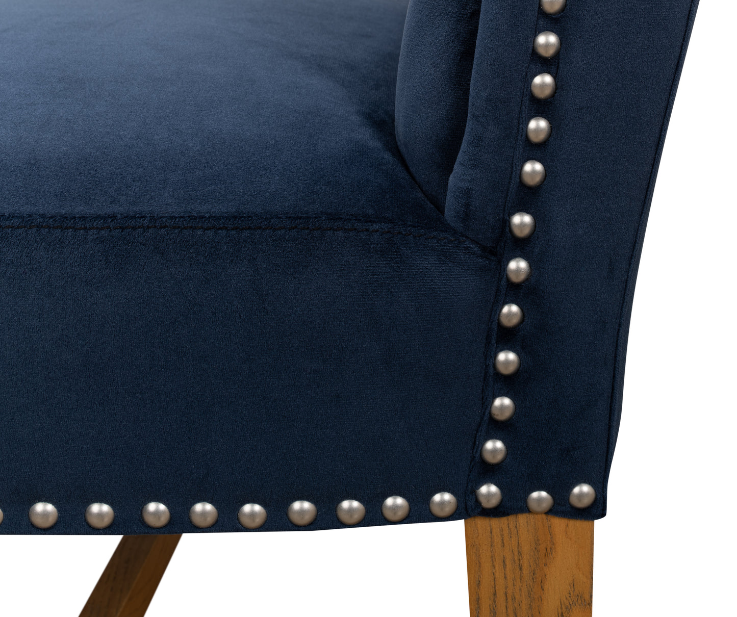 High Back Dining Chair, Blue Velvet