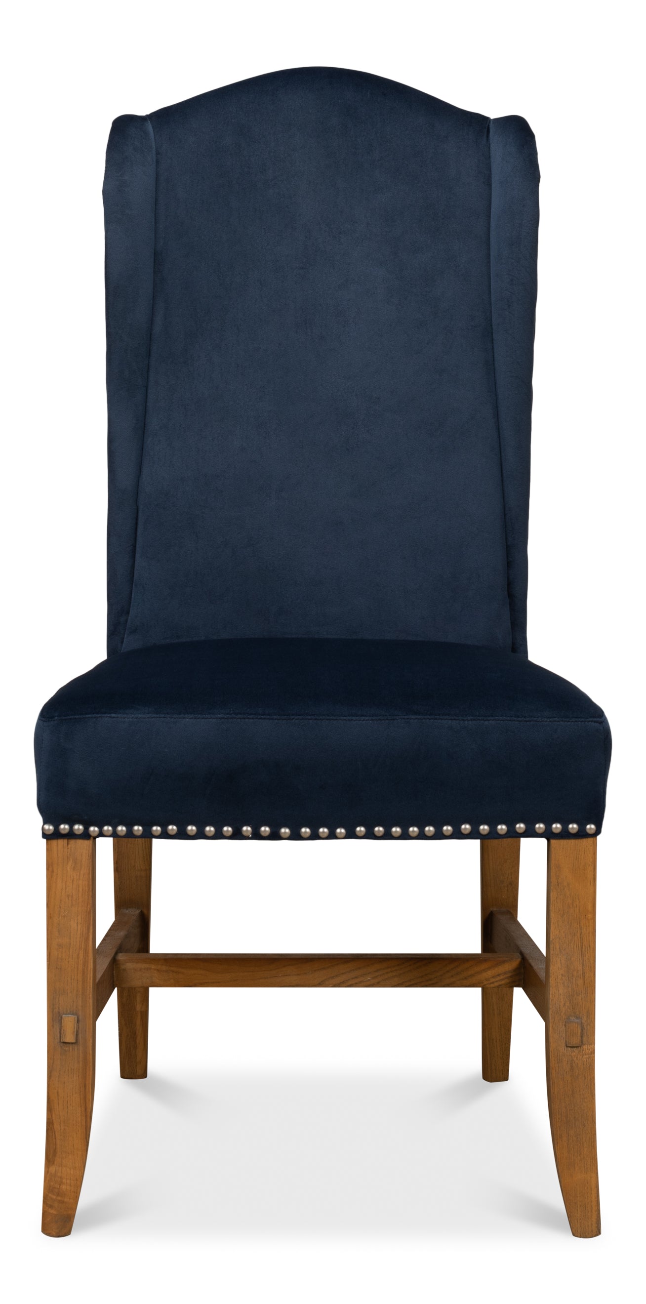 High Back Dining Chair, Blue Velvet