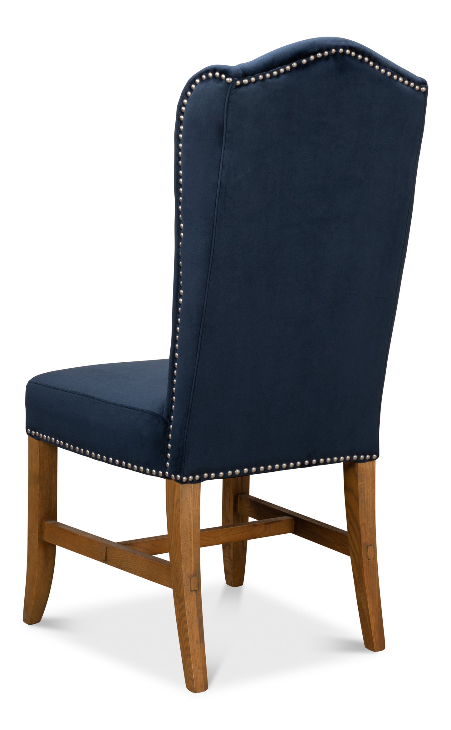 High Back Dining Chair, Blue Velvet