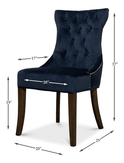 Sophie Side Chair, Blue Velvet