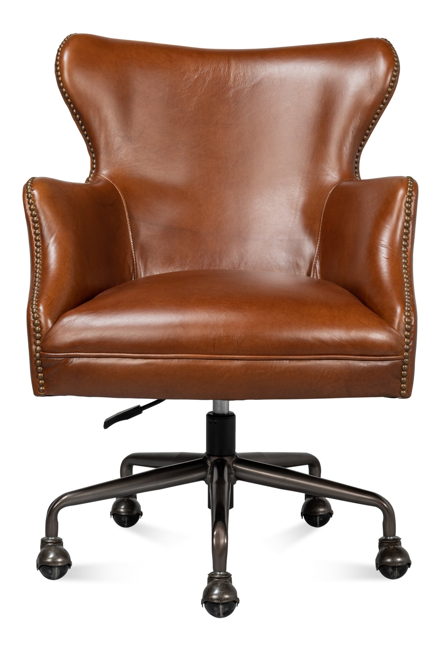 ANDREW JACKSON DESK CHAIR, HAVANA LEATHER