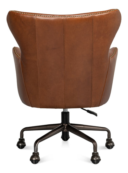 ANDREW JACKSON DESK CHAIR, HAVANA LEATHER