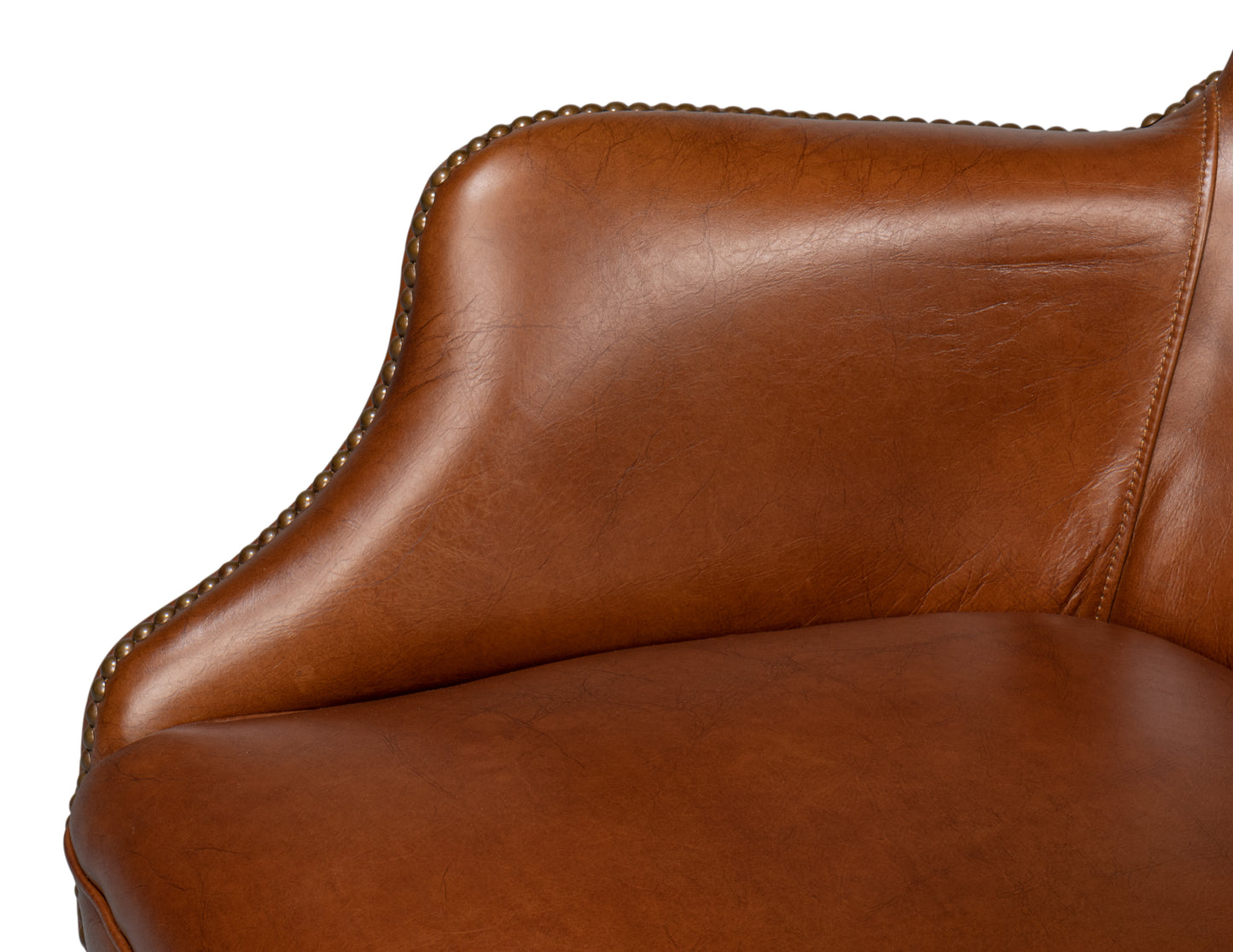 ANDREW JACKSON DESK CHAIR, HAVANA LEATHER
