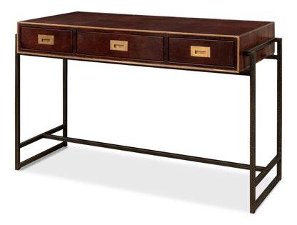 Old Brown Leather Desk