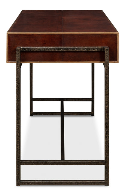 Old Brown Leather Desk
