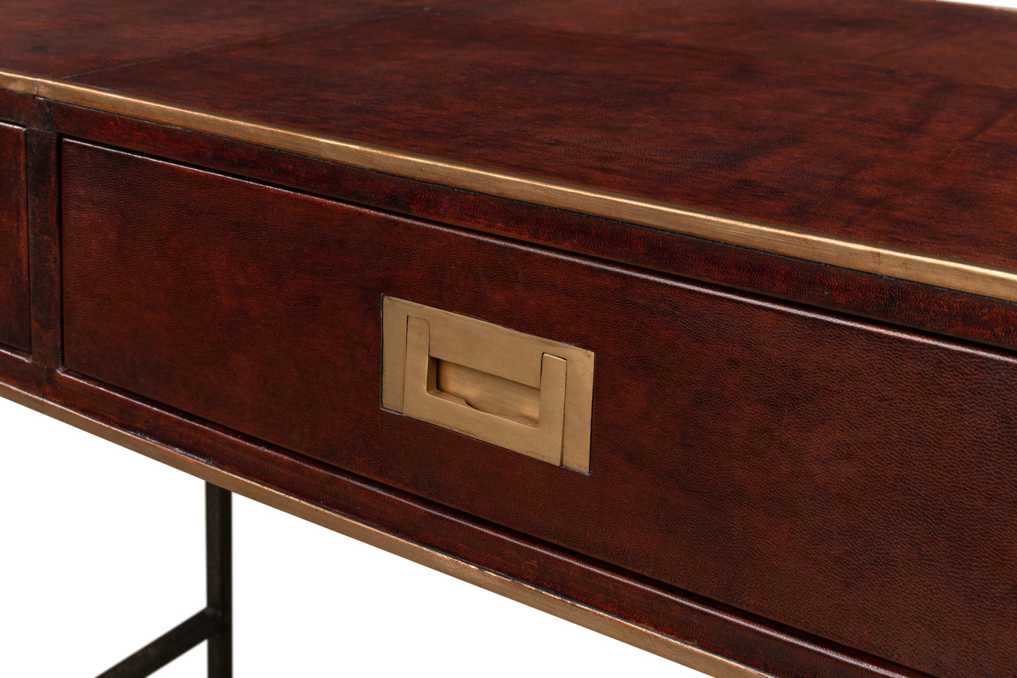 Old Brown Leather Desk