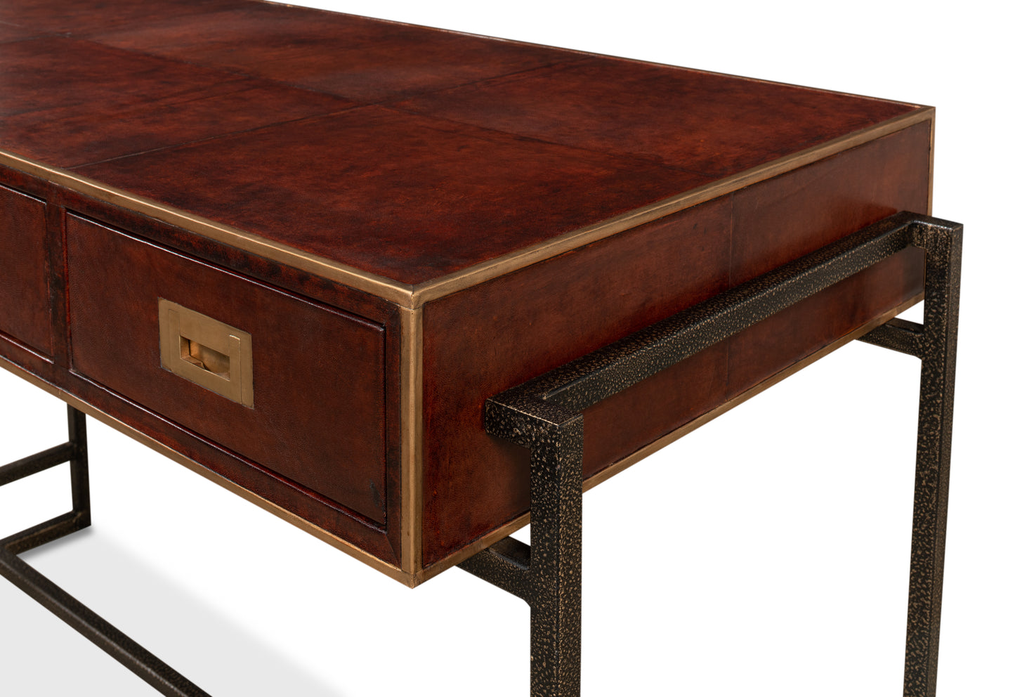 Old Brown Leather Desk