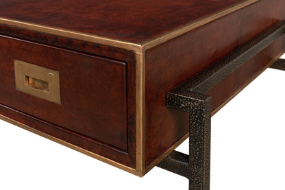 Old Brown Leather Desk