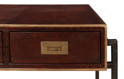 Old Brown Leather Desk