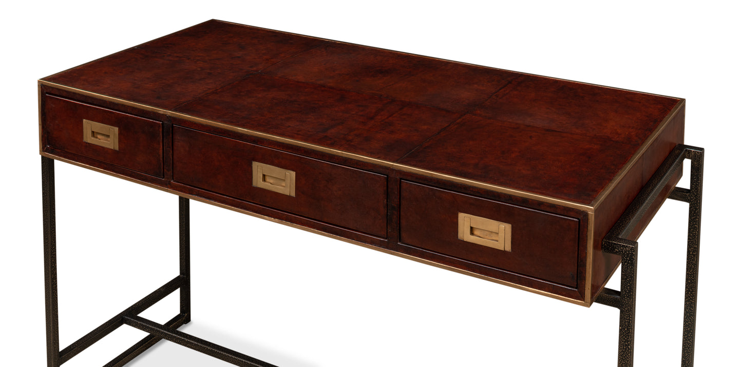 Old Brown Leather Desk