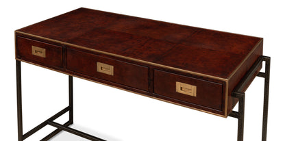 Old Brown Leather Desk