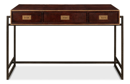 Old Brown Leather Desk