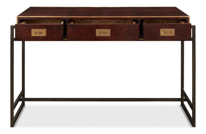 Old Brown Leather Desk