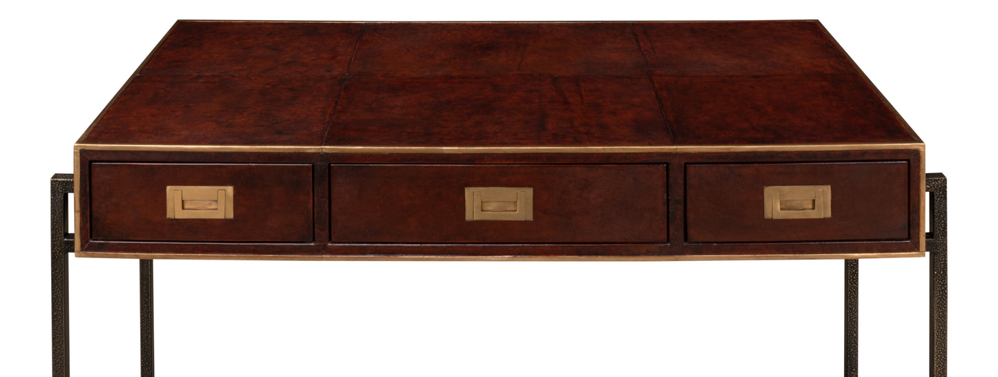 Old Brown Leather Desk