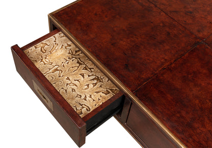 Old Brown Leather Desk