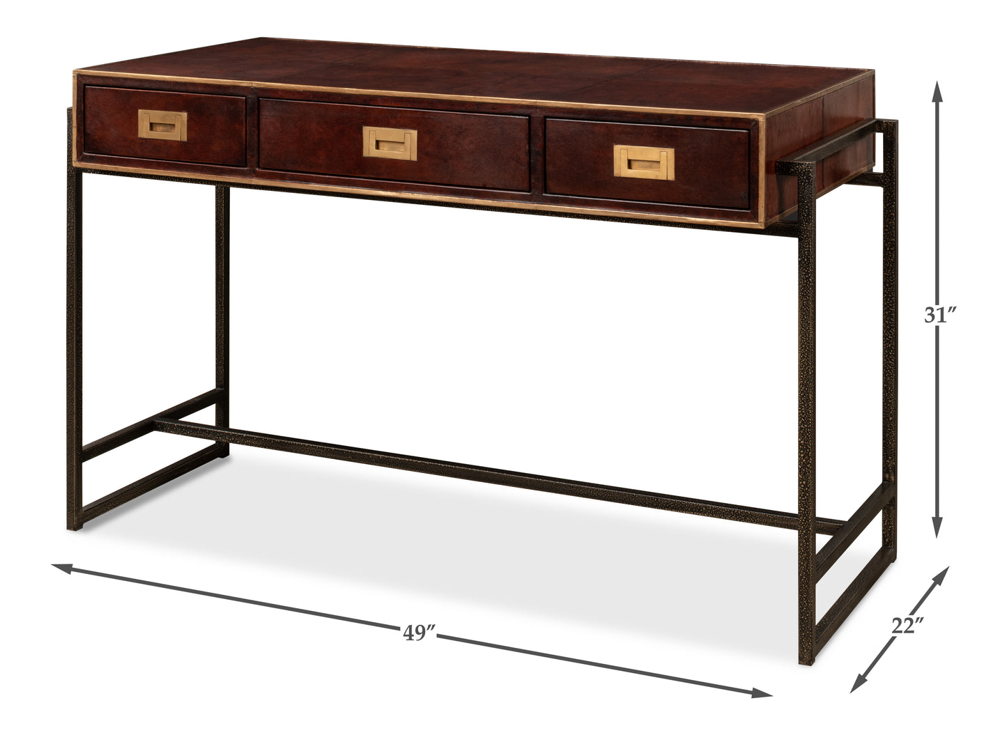 Old Brown Leather Desk