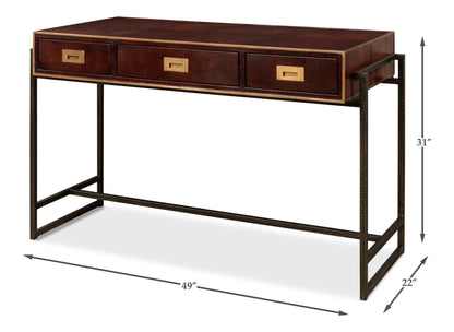 Old Brown Leather Desk