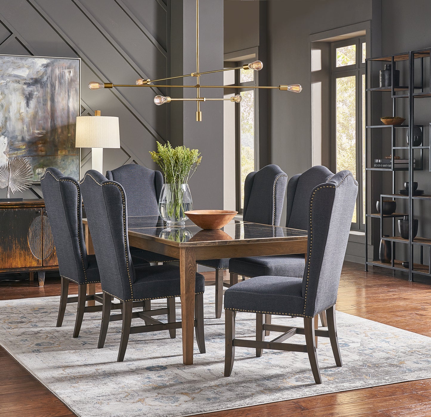 Black High Back Dining Chair
