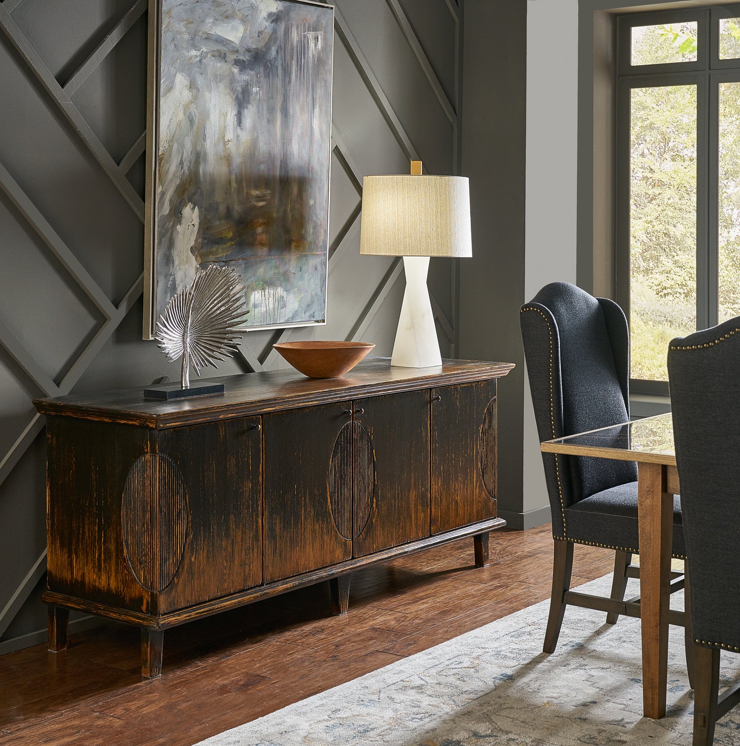Black High Back Dining Chair