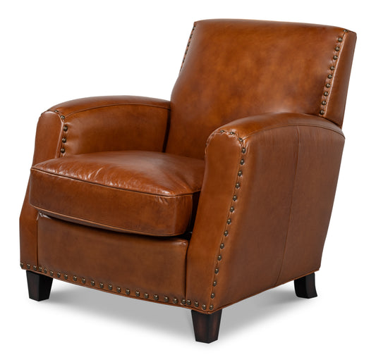 TAFT CHAIR, VINTAGE HAVANNA LEATHER