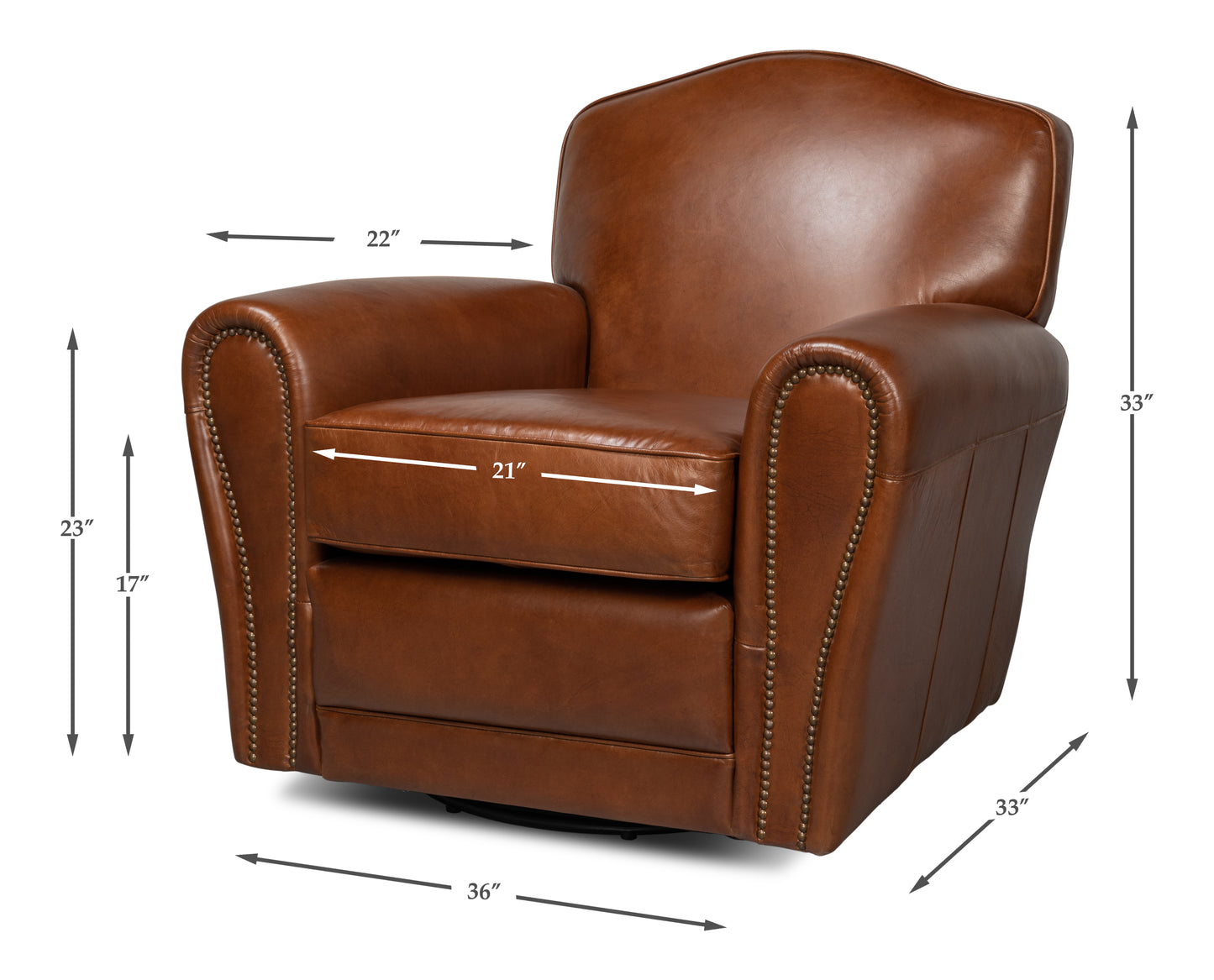 Elite French Club Swivel Chair