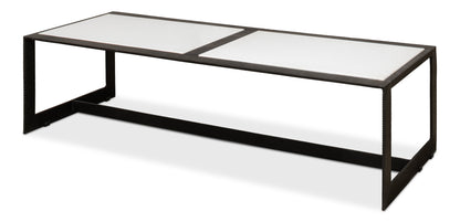 RIDGED IRON RECTANGULAR COFFEE TABLE