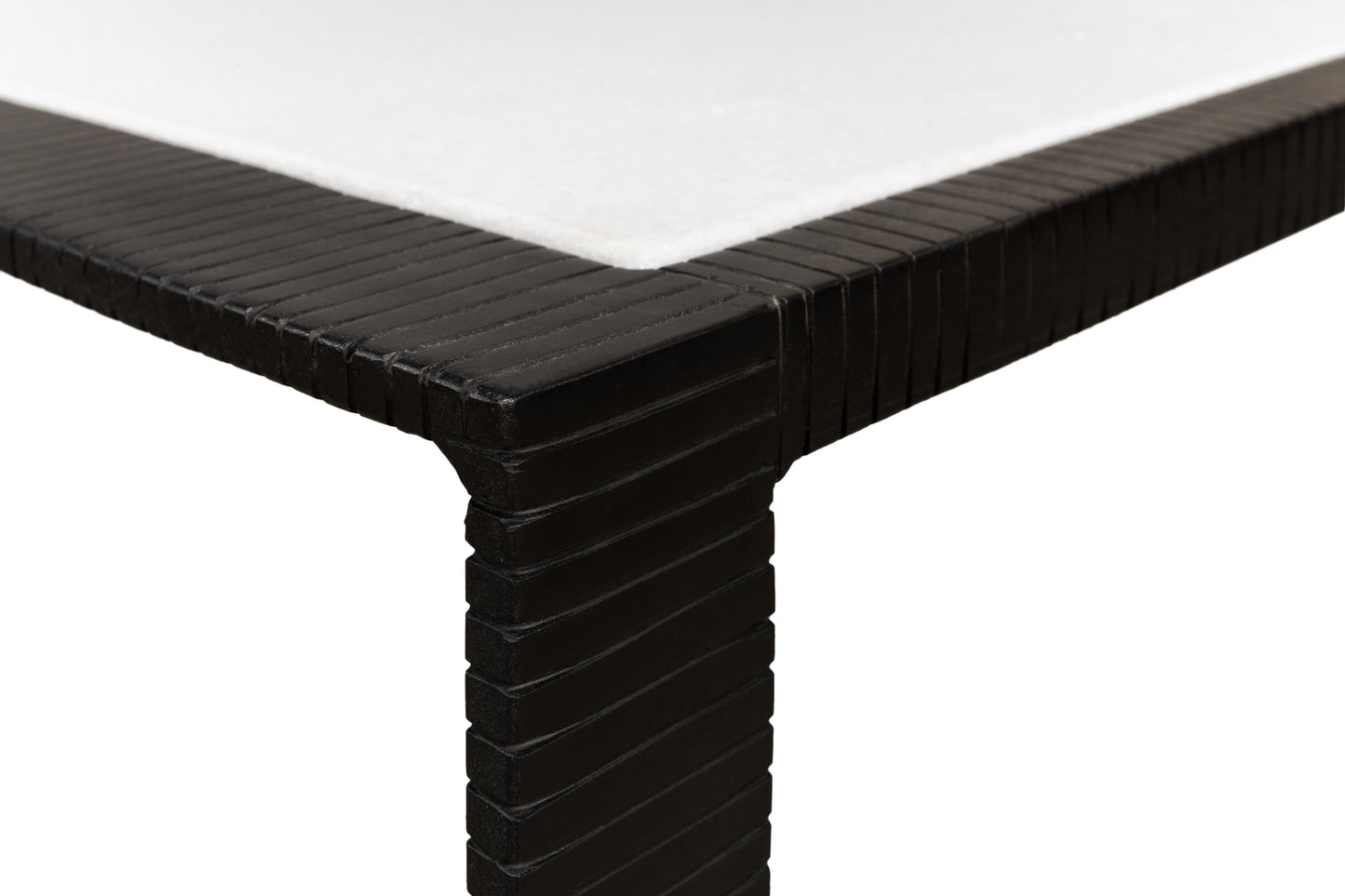 RIDGED IRON RECTANGULAR COFFEE TABLE