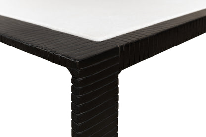 RIDGED IRON RECTANGULAR COFFEE TABLE