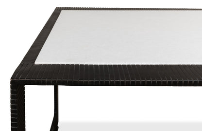 RIDGED IRON RECTANGULAR COFFEE TABLE